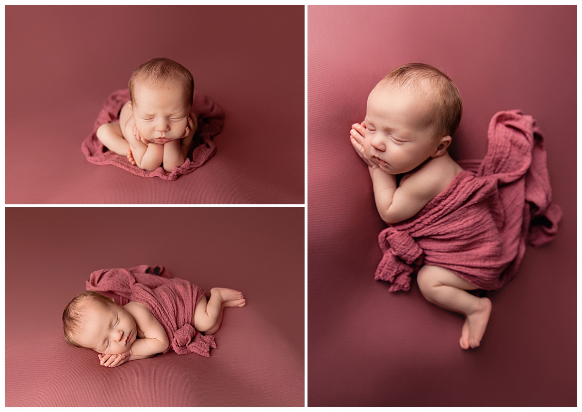 infant rests head on hands by Amy Yang Photography