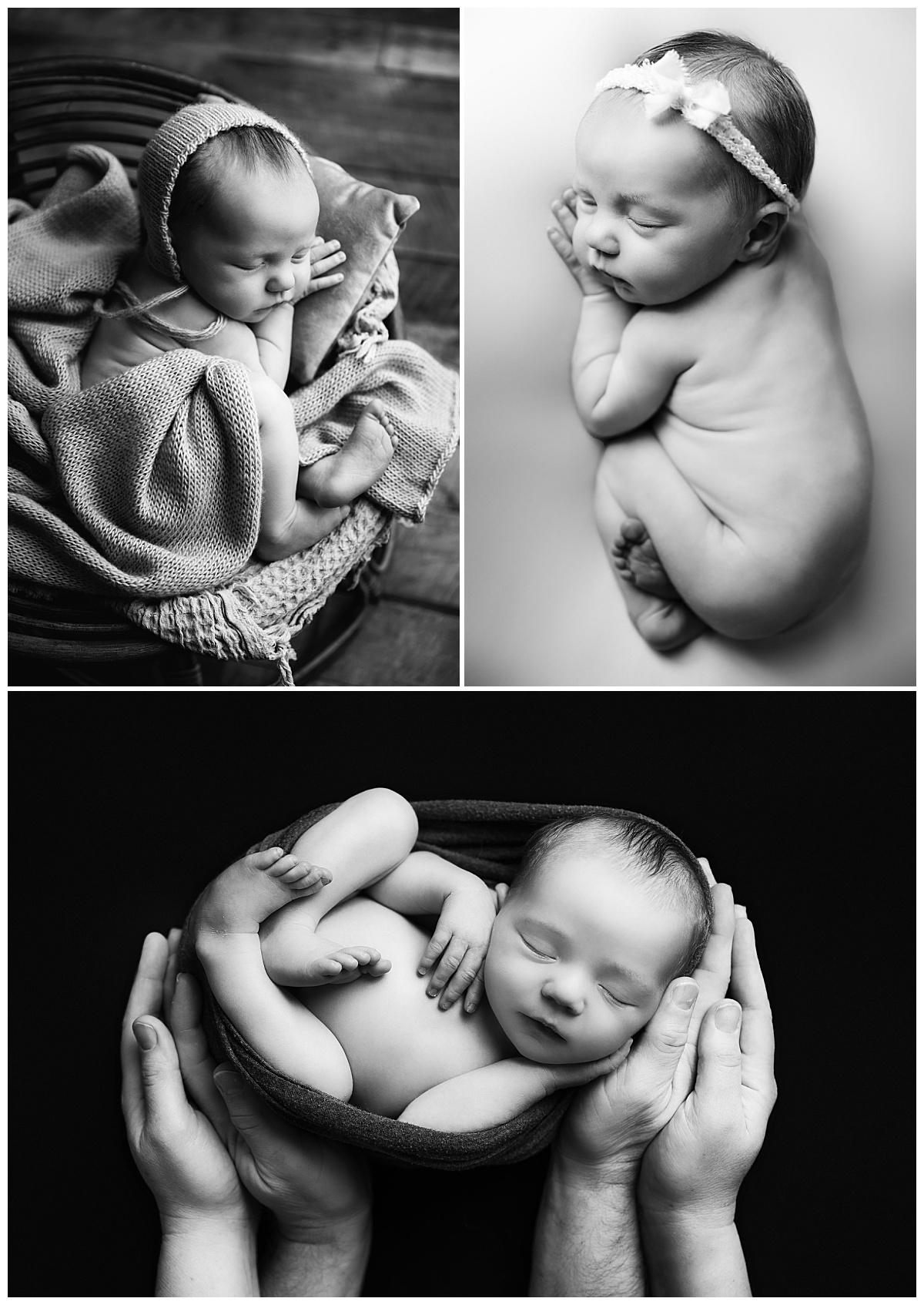 infant is held by mom and dad's hands by Charlottesville Photographer