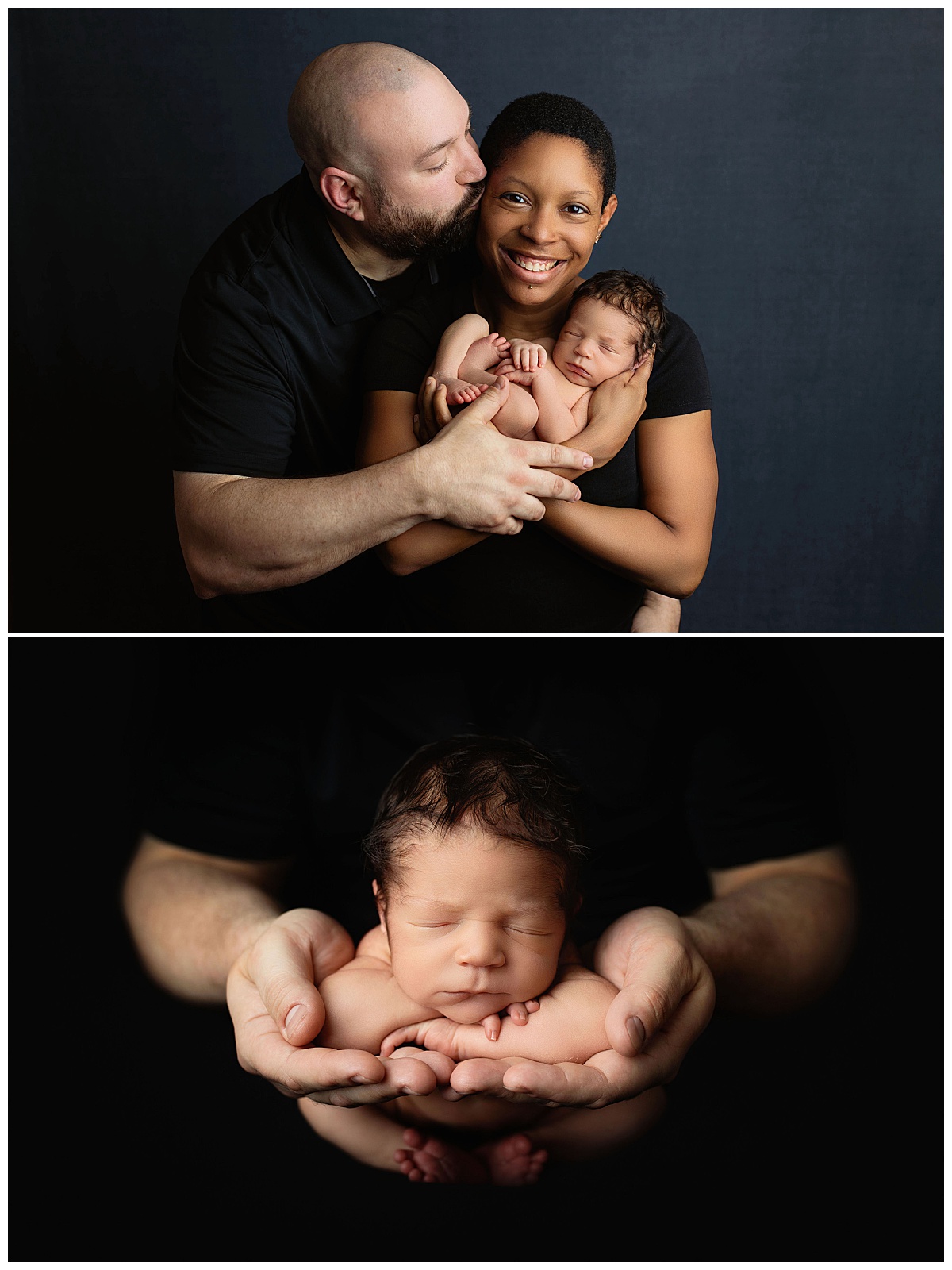 parents cradle new baby during newborn session