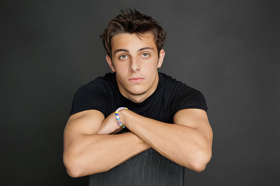 High school senior boy studio portrait captured by a Senior Photographer in Charlottesville studio.